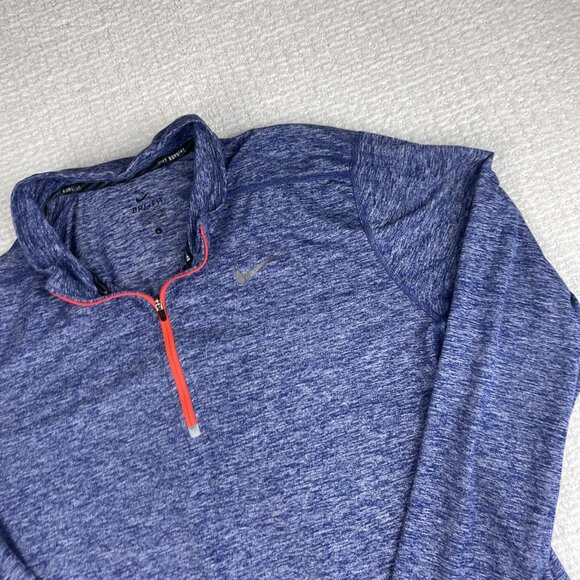 Nike Dri Fit Running Men's Large Blue/Purple 1/4 Zip Pullover 683485-457 Shirt - Picture 2 of 16